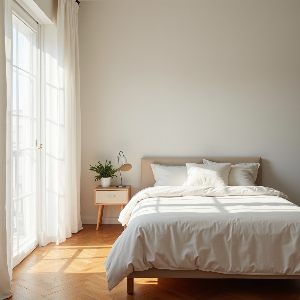 Organised, decluttered room prepared for property photography